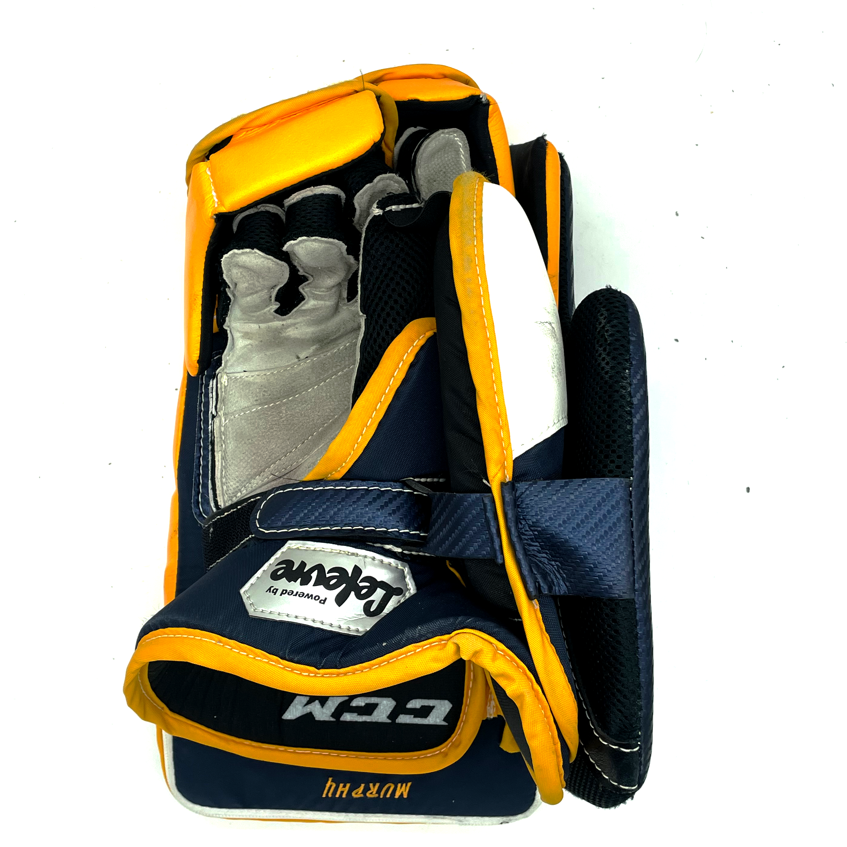 CCM Premier II - Bloqueur de gardien d'occasion (bleu marine/jaune/blanc)